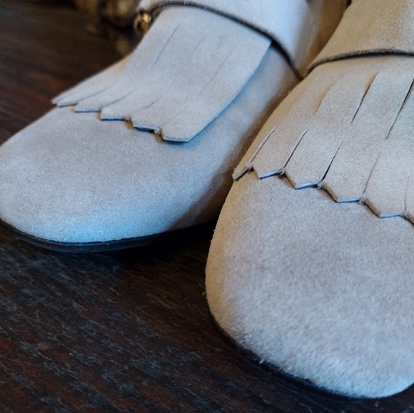 Kanna Cream Suede Kiltie Ankle Boots Size 38 (7.5) - Picture 7 of 12